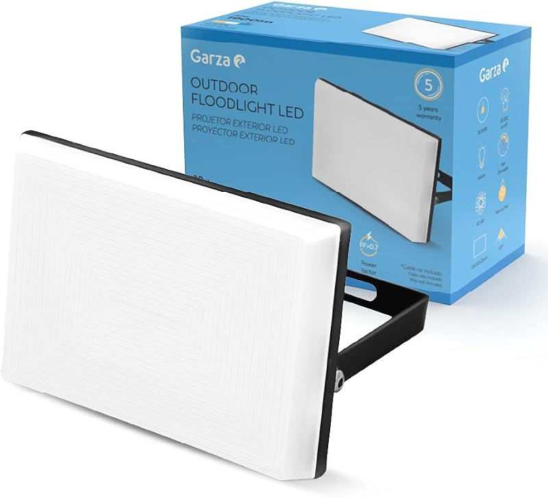 - Projector LED Design para iluminação exterior, 20 W, Luz Fria 6000 K, Impermeável IP65, 1900 lm, Branco,