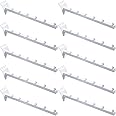 Tatuo 10 Pack 15.75 Inch 6 Ball Waterfall Slatwall Hooks Accessories Hanging Board Metal Heavy Duty Slatwall Slat Wall Hooks Pegs Panel for Clothing Retail Garage Shop Display(White)
