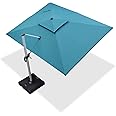 PURPLE LEAF 9' X 12' Patio Umbrella Outdoor Rectangle Umbrella Large Cantilever Umbrella Windproof Offset Umbrella Heavy Duty Sun Umbrella for Garden Deck Pool Patio, Turquoise Blue