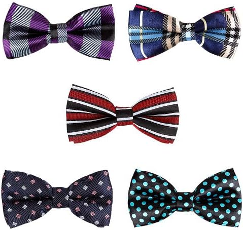 Bundle Monster Stylish 5in1 Adjustable Boys Bow Tie Collection - Various Designs