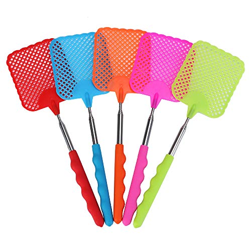 Jeeke Fly Swatter Manual Swat Pest Control - Retractable Handle,11 to 31 Inch (Blue, 1pcs)