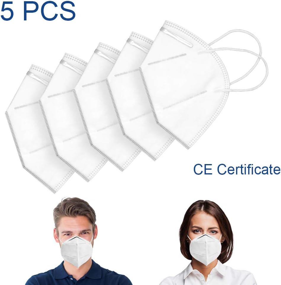 Face Mouth Mask Unisex, Particulate Respirator Mouth Cover Anti Dust Face Masks for Cycling Camping Travel - Protection from Dust, Pollen, Pet Dander (5 pcs)