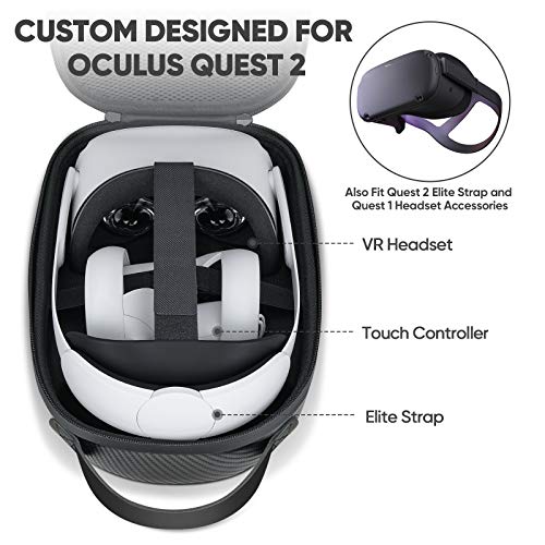 SARLAR Hard Carrying Case for Oculus Quest 2/ Elite Strap Edition