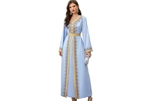 PolyJolly Handmade Bead Abaya Dress for Women Dubai Sadui Fancy Moroccan Kaftan Wedding Attire Collection