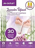 30 Premium Lavender Infused Foot Pads with Bamboo Vinegar | Improve Your Sleep! | Stress Relief | 100% Organic and FDA Certified Foot Patches