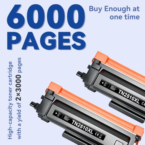 Lemero TN2510XL Toner Compatible for Brother MFC-L2827dw MFC-L2800dw MFC-L2827DW HL-L2400DW MFC-L2835DW HL-L2400DWE MFC-L2860DWE DCP-L2660DW HL-L2445DW FOR 25 10 toner toner (and 2 Black