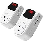 BSEED Surge Protector, Power Surge Protector Outlet, Voltage Regulator, Heavy Duty Whole House Wall Surge Protector for Home, Office, Travel, LED Indicator Light, Single Outlet, 220V, 15A, 2 Pack