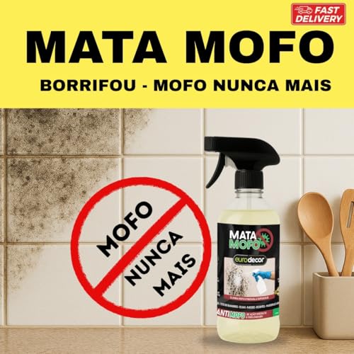 Mata Mofo Eurodecor 1 Litro - Alto Rendimento de 40m² Contra o Mofo e Bolor. Solução Preventiva Pronta para Uso em Pisos, Rejuntes e Paredes. Garanta um Ambiente Limpo e Saudável.