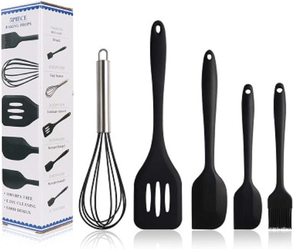 VARWANEO 5Pcs Silicone Kitchenware potware Silicone Spatula Set Spatula Baking Tool Set