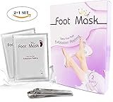 2 Pair Foot Peeling Exfoliating Mask for Baby Smooth Soft feet with a Pack Nail Clipper, Foot Peel Mask Peeling Away Calluses and Dead Skin Cells Repair Rough Heels and Get Gentle Feet.