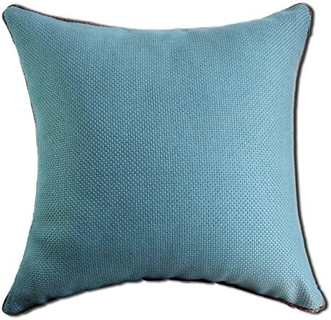Winqirl Back Cushion Cover Throw Pillow Shell Jacquard Square Plain 18 X 18 Inches, Light Teal