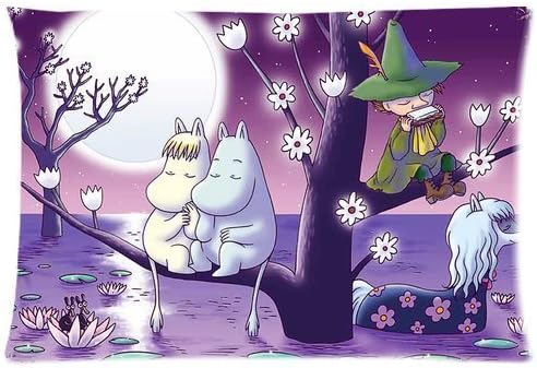 Huirong Pillowcase Design 20 X 30 inch Moomin Valley Cartoon Pillow Protector, Best Pillow Cover,One side printing