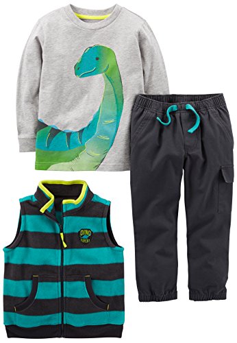 Simple Joys by Carter s Baby Boys  Toddler 3-Piece Playwear Set, Dino, 2T