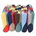 YZKKE 5Pack Womens Vintage Winter Soft Warm Thick Cold Knit Wool Crew Socks, Multicolor, free size
