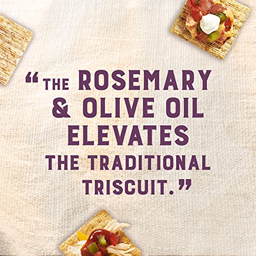 TRISCUIT ROSEMARY & OLIVE OIL WHOLE GRAIN WHEAT CRACKERS, LUNCH SNACKS, SNACK CRACKERS, 8.5 OZ