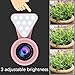 Phone Camera Lenses, GoerTek 3 Adjustable Brightness Fill Light, 120 Degree Wide Angle, 15X Macro Lens, Clip-on Cell Phone/Pad Camera lens Kit for IOS/Android Smartphones and Tablets (Rose Gold)