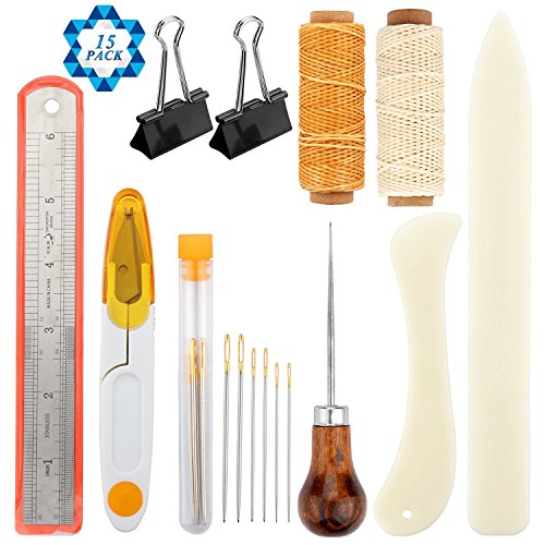 Sotogo 15 pieces bookbinding tools set bone folder pape…
