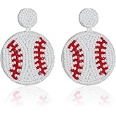 Beaded Baseball Earrings Sports Earrings Basketball Drop Dangle Earrings Holiday Party Game Jewelry Gifts