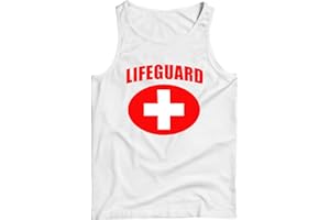 lepni.me Men's Tank Top Lifeguard White or Red Cross Lifeguarding Uniform Costume