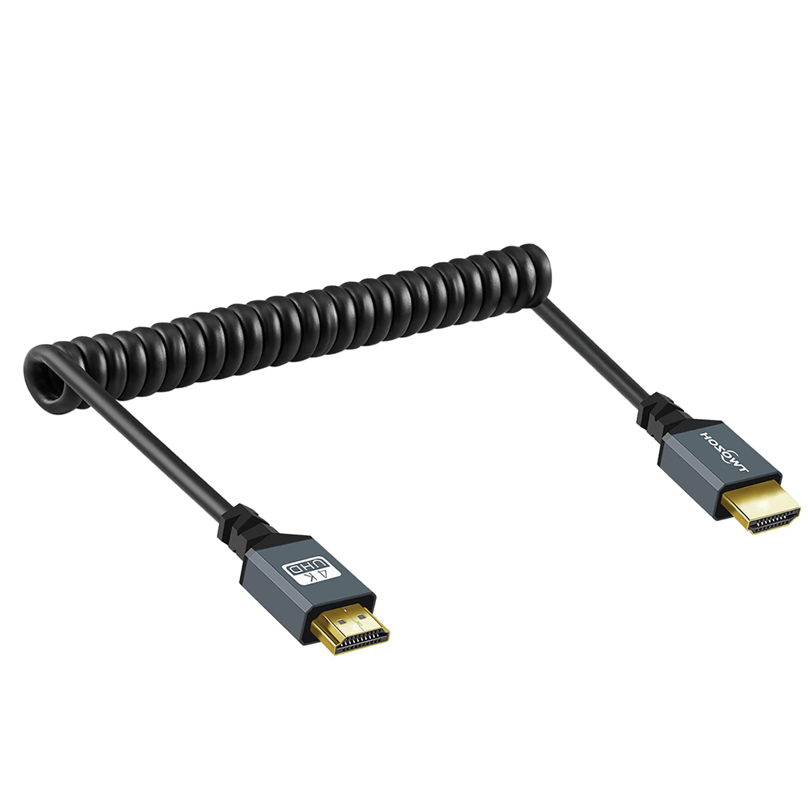 Twozoh 4K HDMI Coiled Cable, 1.5M/5FT, Supports 3D, 4K UHD, 1080p, HDMI 2.0a/b/1.4a, Compatible with PS5/PS4, Xbox, TV, Projector, Monitor