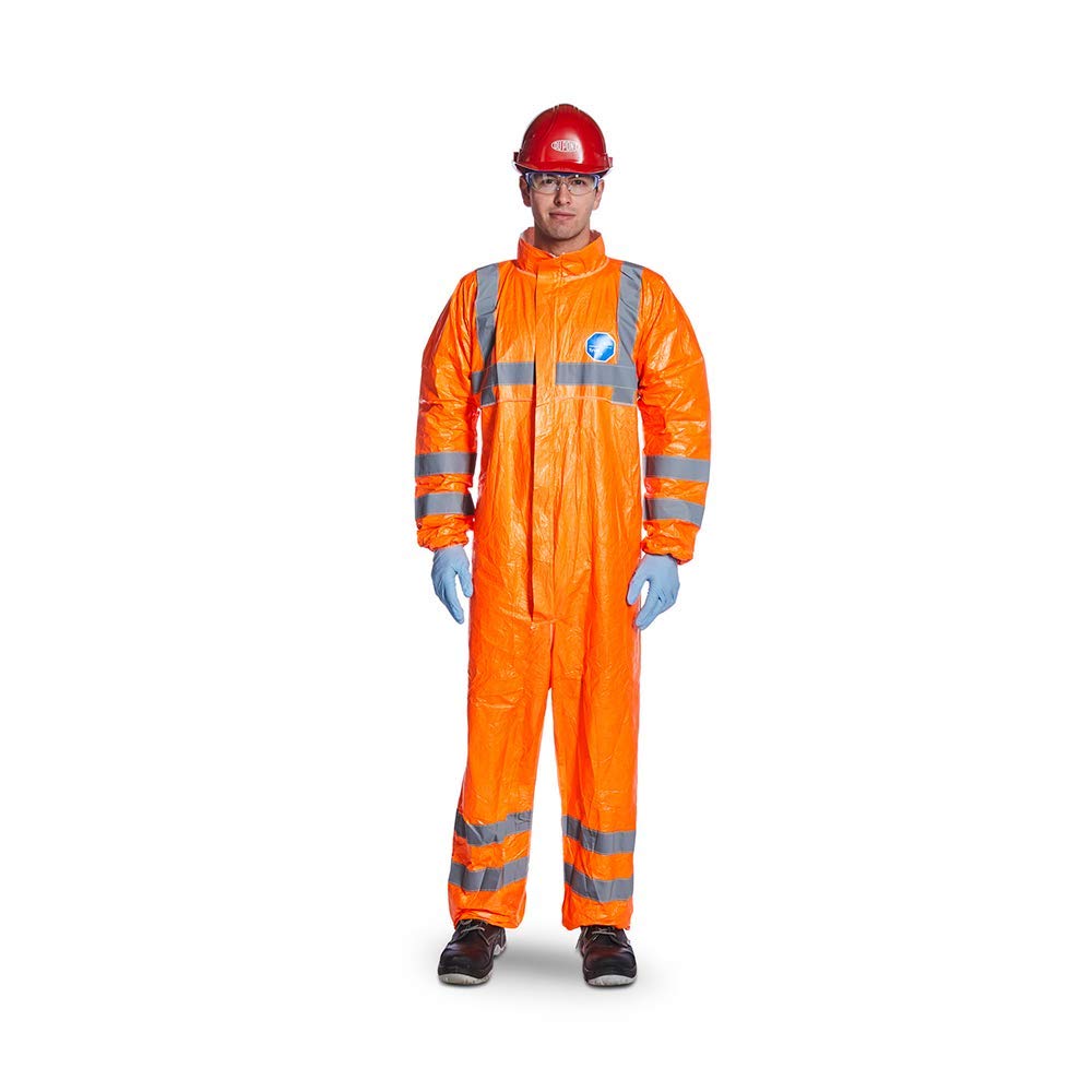 BeeSwift TBS500HVXXL Coverall Boiler suit, DuPont Tyvek, 500HV Model 125a, Hi Viz Visibility Cat III, GORT Type 5/6, Disposable, XX-Large