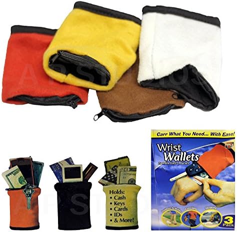 bmonline Wrist Key Wallet Pouch Band Fleece Zipper Running Travel Gym Running Party Dance