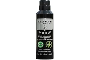 Herban Cowboy Dry Spray Deodorant Dusk – 2.8 oz Men’s Dry Spray Deodorant Enhanced with Parsley, Rosemary & Sage No Parabens, No Phthalates & Certified Vegan (3121) (1 Pack, Dusk)