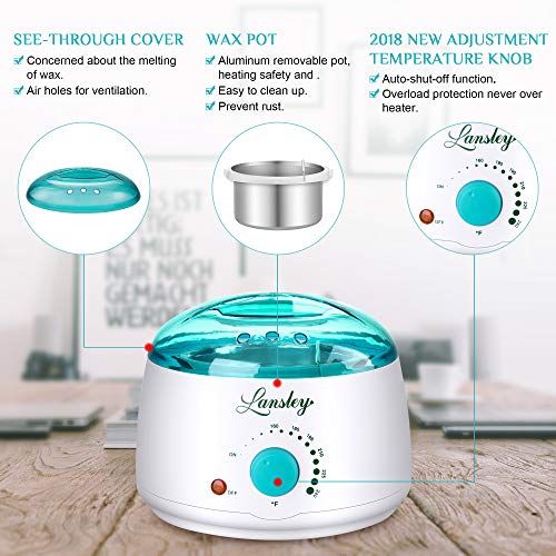 Home Waxing Kit for Hair Removal, Lansley Pearl Wax Melting Pot for