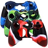 SunAngel Xbox 360 Silicone Wireless Controller Skin Protective Rubber Case Cover for Microsoft Xbox 360 Game Pad (3 Colors Package)