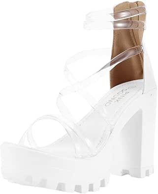 platform sandals clear straps