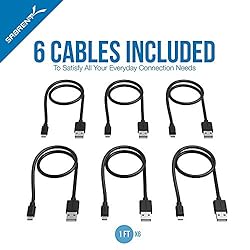 SABRENT [6-Pack 22AWG Premium 1ft Micro USB Cables