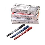 Felt Tip Pens - Dual tips 1.0mm&0.5mm fine medium 10pcs/color pen marker multifunctional pigment liner ink pen fiber tipped sketch drawing archival sign pens (10pcs black+10pcs blue +10pcs red)
