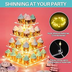 Antimbee 4 Tier Clear Acrylic Cupcake Stand with