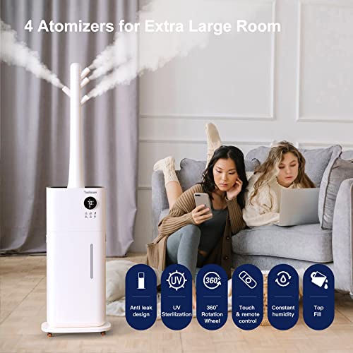 Toutouan Tower Humidifiers for Whole House, 2000ml/h Cool Mist
