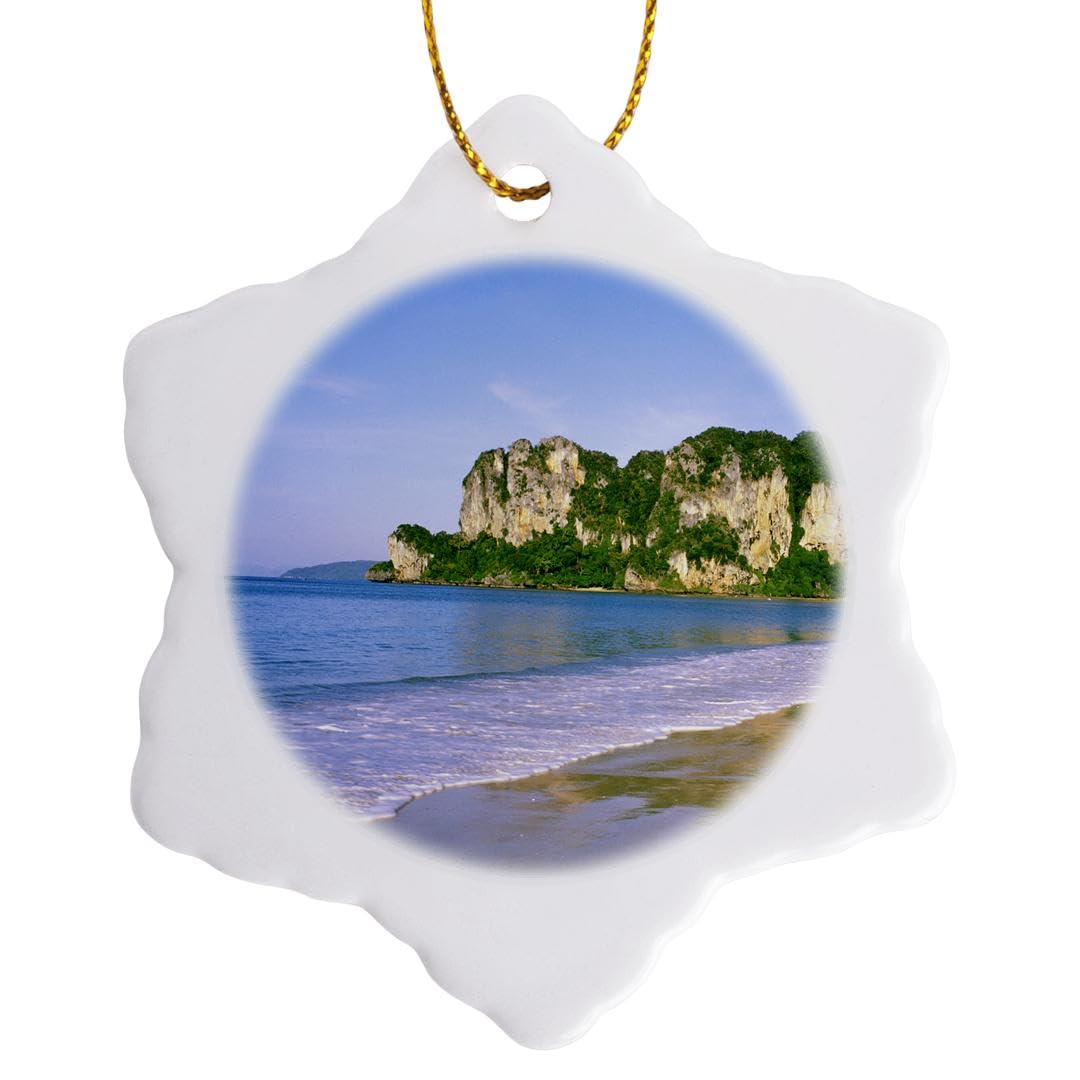 3dRose Thailand, Krabi West Railay Beach, Limestone Cliffs-As36 Iho0071-Inger Hogstrom Snowflake Ornament, Multi-Colour, 3-Inch