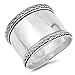 Handmade Wide Bali Rope Milgrain Ring .925 Sterling Silver Thin Band Size 8