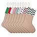 favide 9 Pieces Christmas Burlap Stockings Xmas Fireplace Hanging Stockings for Christmas Decoration DIY Craft (Color Set 1, 9)