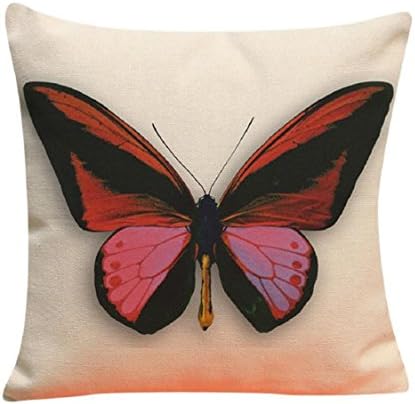 Ikevan Hot Selling Pillowcase 3D Butterfly Painting Art Multicolor Square Pillow Case Sofa Waist Throw Cushion Cover Home Decor (18" x 18") (03)