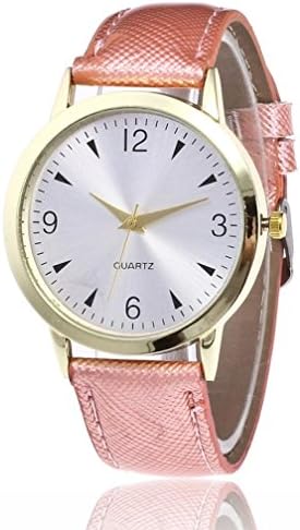 Yeefant Simple Trendy Student Couple Faux Leather Band Analog Quartz Round Wrist Men's Fine Business Vintage Fashion Trend Belt Watch,Band Width 0.8 Inch,Band Length 9.7 Inch