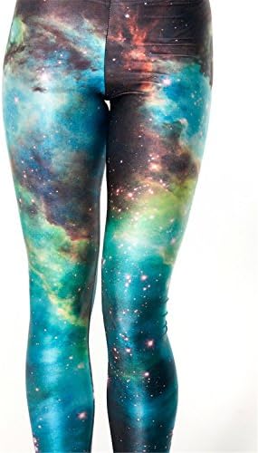 EAST KNITTING Women's Galaxy Space Printed Plus Size Leggings (XXL,Colorful)