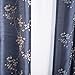 jinchan Floral Curtains Embroidered Curtains for Living Room 84 Inch Long Faux Silk Curtains Slate Blue Grommet Top Flower Patterned Drapes Light Filtering Curtains Window Curtain Set 2 Panels
