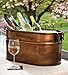 Plow & Hearth Vintage-Style Antique Copper Galvanized Steel Firewood Bucket with Wrought Iron Handles | Decorative | Log Storage | Organizer | 21.75