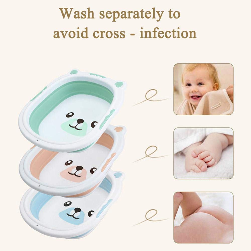 Volwco Baby Tub Wash Basin Lightweight Collapsible Washbasin Foldable