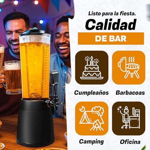 ® Dispensador de Cerveza 4 L con Grifo y Enfriador