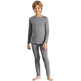 Haloumoning Thermal Underwear for Kids Boys Winter Base Layer Athletic Skiing Long Johns Sets 5-14 Years