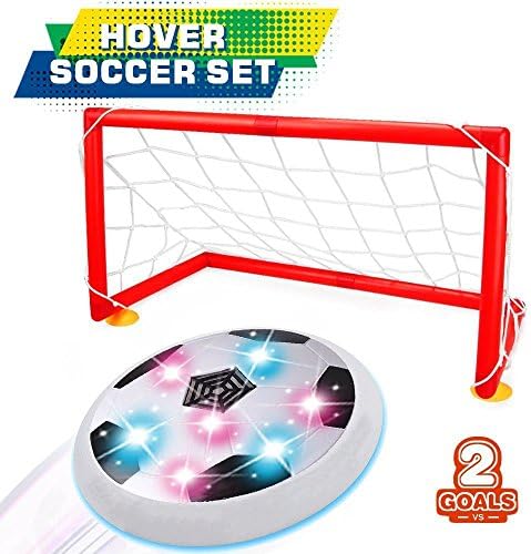 SUGOO Toys for 3-15 Year Old Boys, Hover Ball Set with 2 Goals Gifts for 10 Year Old Boys Toys for Training Ball for Indoor or Outdoor White HB02