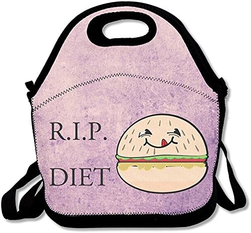 Starophi Pip Diet Insulated Lunch Tote With Zipper,Carry Handle And Shoulder Strap For Adults Or Kids Black