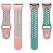 bayite Soft Silicone Sport Bands Compatible Fitbit Ionic Replacement Band Perforated Breathable Accessories Wristband Women Men Pink/Teal