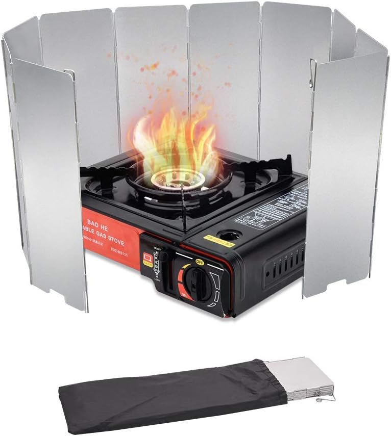 LFSEMINI Stove Windscreen 10 Plates Aluminum with Drawstring Bag Camping