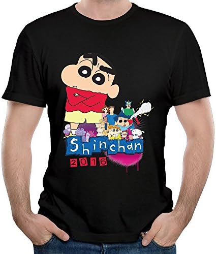 ZHXR Men Crayon Shin-chan Classic Outline Design Shirt
